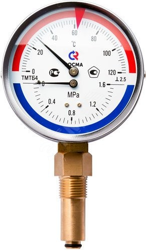Термоманометр ТМТБ-41Р Dy 100 с нижн подкл 1/2 10бар от интернет-магазина santehnicplus.ru 
