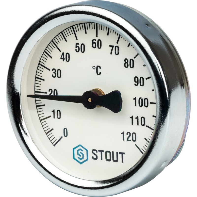 Термометр накладной с пружиной 120С/63мм STOUT от интернет-магазина santehnicplus.ru 