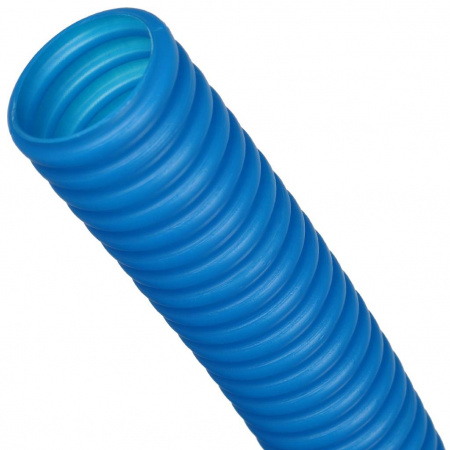 Труба гофр. STOUT ф32 (для труб 23-27мм) синяя (50м) от интернет-магазина santehnicplus.ru 